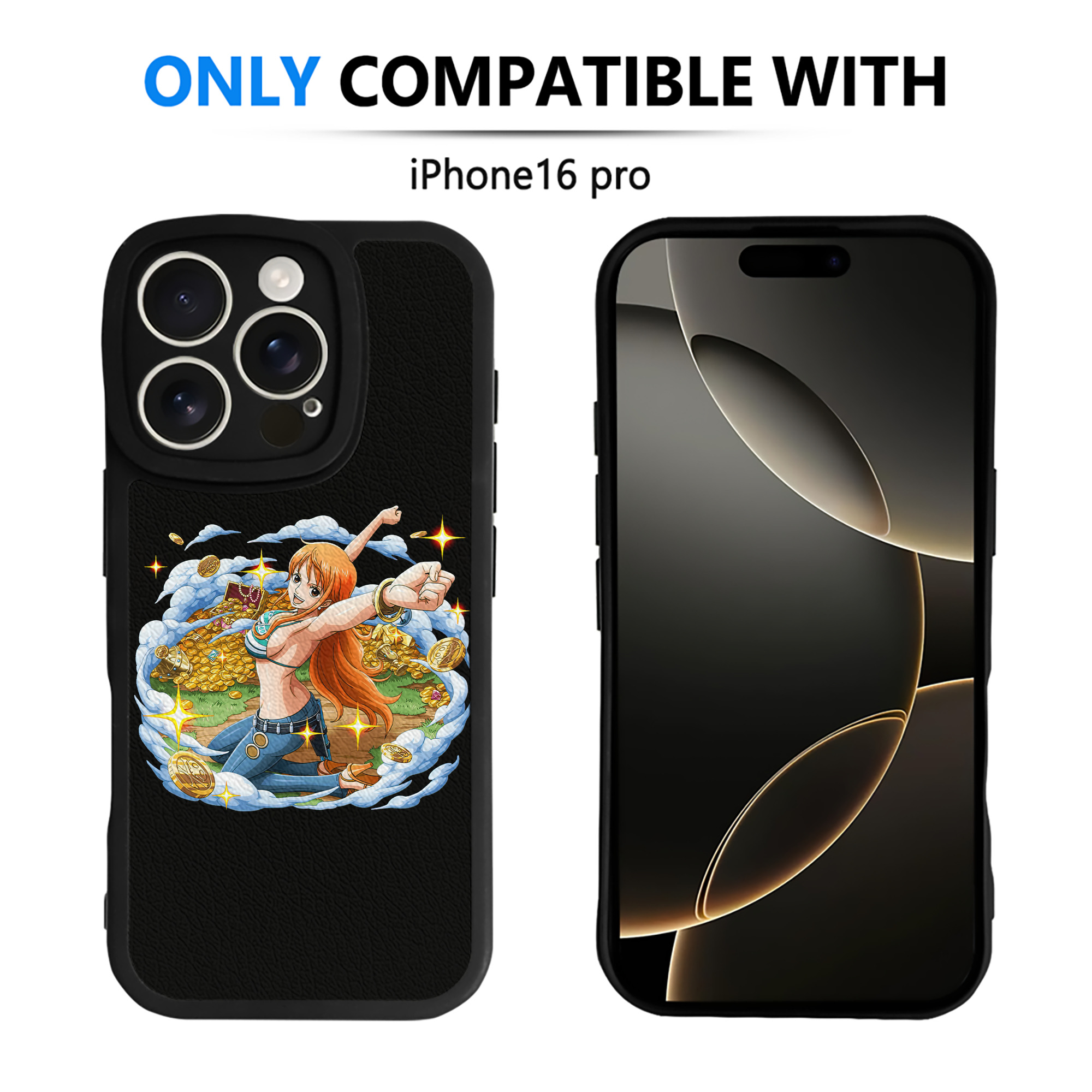 （画像用） ワンピース ナミ ONE PIECE Nami 【iPhone 16シリーズ対応】シリコンスマホケース（レザー調） 材質：シリコン